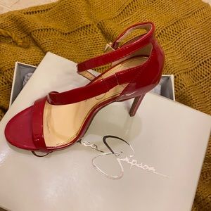 Strappy Red Dress Heels